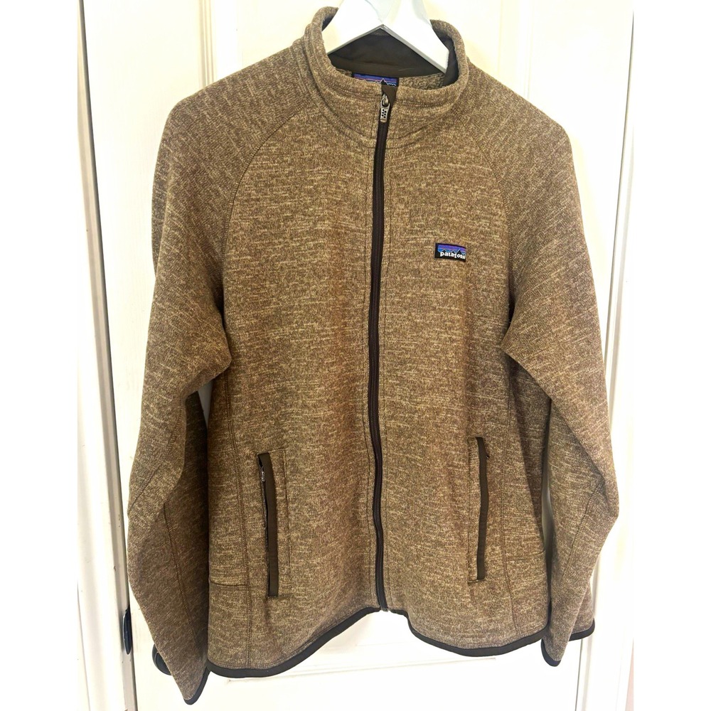 Patagonia Men's Better Sweater Full Zip Fleece Jacket Heather Brown Size M Coat